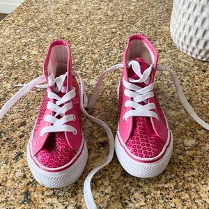 Pink sequin high tops